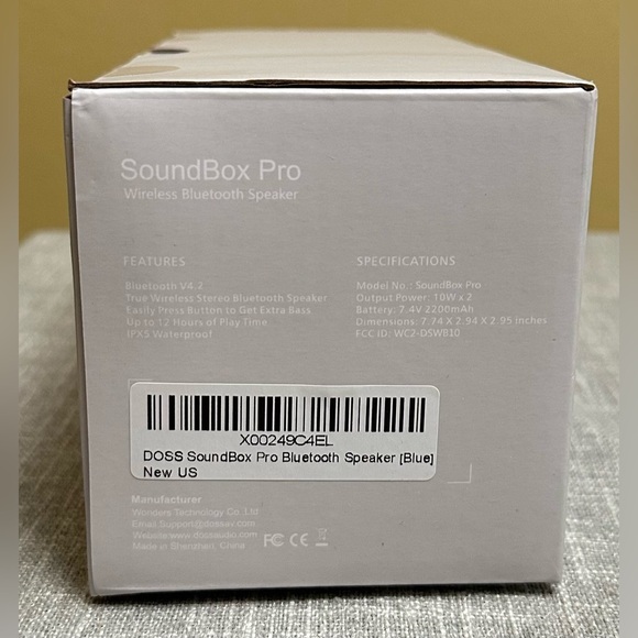 DOSS SoundBox Pro Wireless Speaker, Blue, New sealed box - Picture 5 of 10